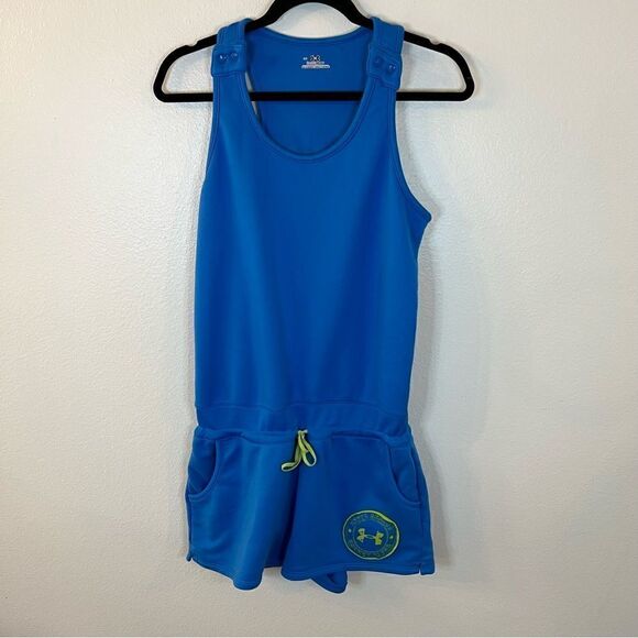 Under Armour romper womens size large heat gear blue jersey fabric tie waist - Picture 1 of 6